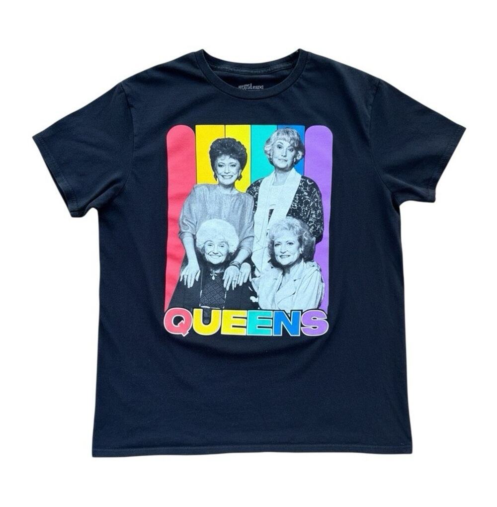 The Golden Girls L Queens Graphic Print Crew Neck Cotton Knit T-Shirt I17